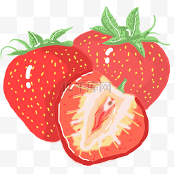 草莓卡通水果图片_卡通红色草莓插画