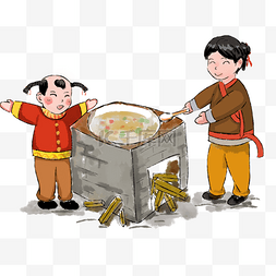 年中收官图片_2019年中国风农家做饭喜迎过年