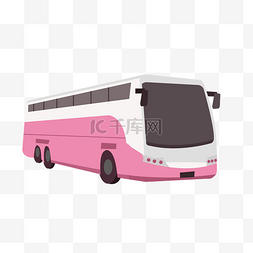 psd分层图片_粉色公交车巴士旅游车