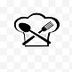 矢量图叉子勺子厨师帽餐厅logo