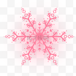 雪花装饰图案粉红小雪团