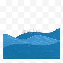 渐起的湖水面图片_卡通手绘水面浪花海面波浪