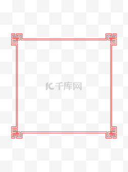 中国结边框图片_红色中国结线条边框