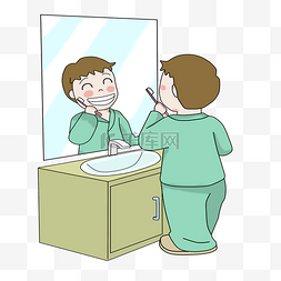 刷牙牙刷牙膏插画