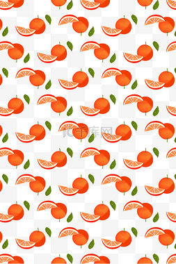 红色的橘子底纹插画