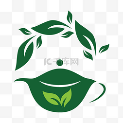 中国风logo图片_茶叶花纹茶叶插画