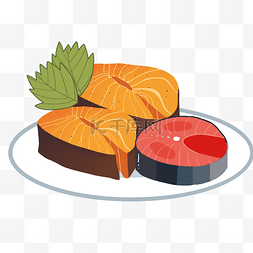 食物小物件图片_食材装饰图案生吃三文鱼