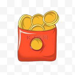 新年红包和铜钱插画
