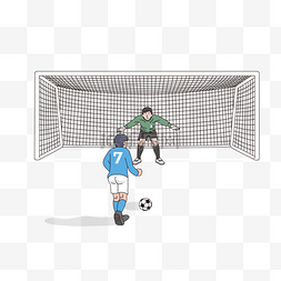 手绘足球世界杯图片_俄罗斯世界杯多彩卡通手绘射门