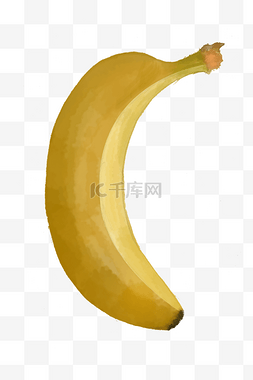 手绘黄色香蕉图片_手绘黄色水彩香蕉png