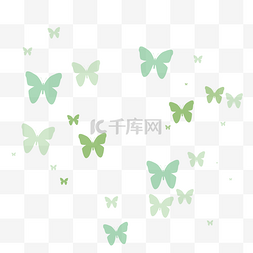蝴蝶矢量图图片_绿色蝴蝶群剪影装饰矢量图