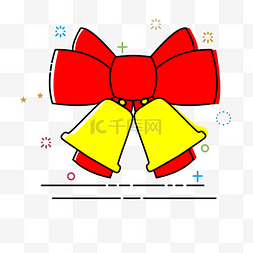 手绘圣诞铃铛MBE图标插画