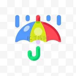 拟物插画图片_创意立体彩色雨伞素材