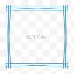 笔刷图片_可爱蓝色彩铅笔刷方形框