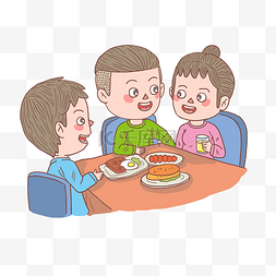 等人饭桌图片_卡通手绘人物朋友聊天吃饭