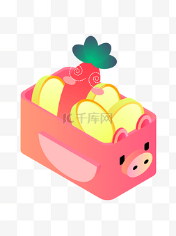粉红小猪储蓄盒子元素