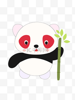 拿着竹子的彩色熊