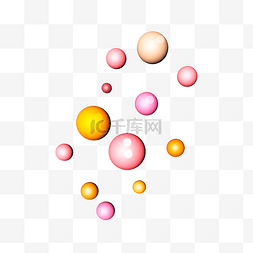 立体黄色圆形图片_立体粉色黄色圆形球体