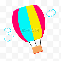 彩色热气球免抠图
