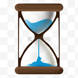 钟表蓝色图片_蓝色沙子计时时间沙漏