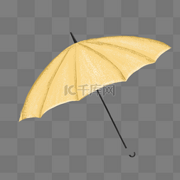 米黄色复古卡通手绘纸伞矢量元素