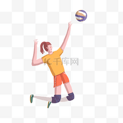 运动健身打排球扣球女生