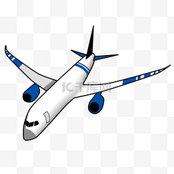 一架蓝色飞机插画