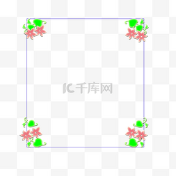 海报边框设计图片_简约清新花纹边框PNG元素花草装饰