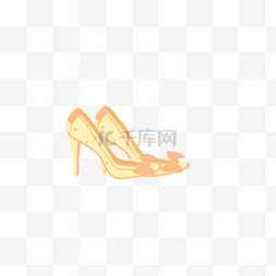 黄色蝴蝶结高跟鞋