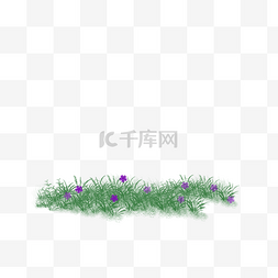 小碎花小装饰图片_手绘清新紫色碎花花草