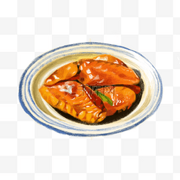 美食广告图片_餐饮广告之美味红烧鸡翅插画