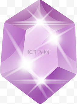 紫色写实钻石装饰透明png