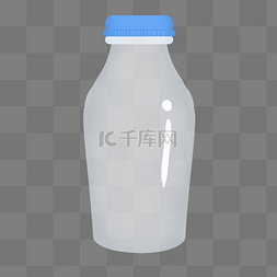 玻璃牛奶瓶免抠PNG素材