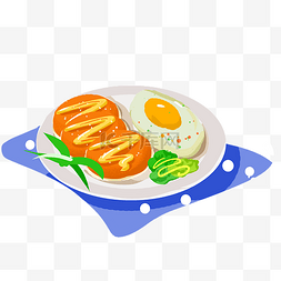 鸡蛋煎牛肉图片_美味煎蛋手绘插画