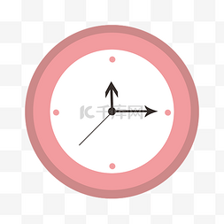 钟表钟表图片_粉色剪纸风钟表PNG素材