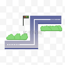 交通路线图片_红绿灯十字路口插图