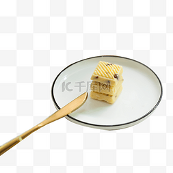 黄色的勺子图片_黄色的蛋糕和碗免抠图