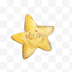 黄色五角星矢量图片_卡通矢量手绘素材星星