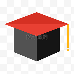 红黑色的毕业帽子
