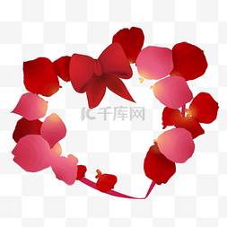 玫瑰心形花瓣图片_浪漫心形玫瑰花瓣装饰