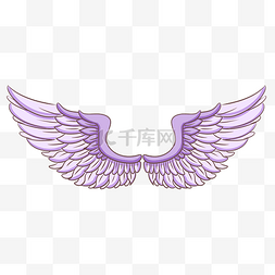 紫色羽毛飞舞翅膀