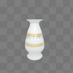 白花瓶图片_白色立体花瓶