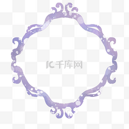 紫花花图片_梦幻紫欧式彩绘花藤边框设计元素