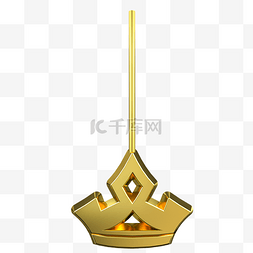 女王节王冠C4D精致金色金属挂饰