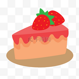 草莓蛋糕矢量插画