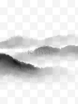 水墨山图片_手绘水墨风景可商用元素山