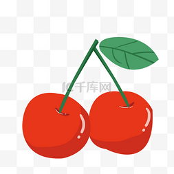小清新插画设计图片_卡通手绘水果装饰海报设计樱桃
