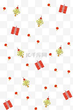 新年快乐图片_新年中国结底纹插画