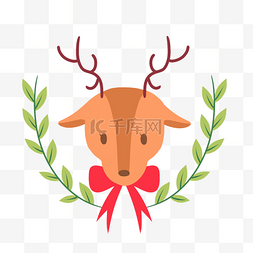 麋鹿小清新图片_圣诞节插画麋鹿圣诞快乐图片