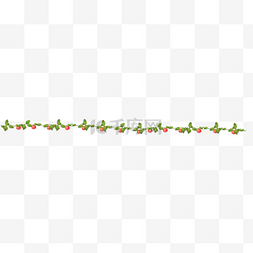 藤蔓图片_手绘装饰樱桃分隔线元素